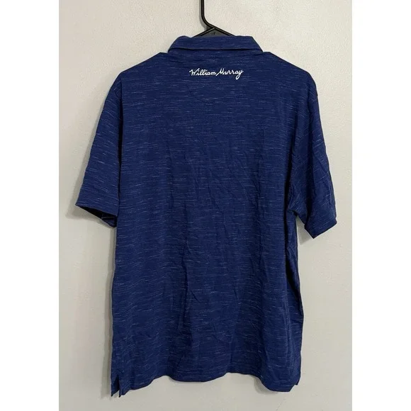 William Murray Men's Large Blue Performance Front Pocket Golf Polo Shirt - Picture 3 of 4